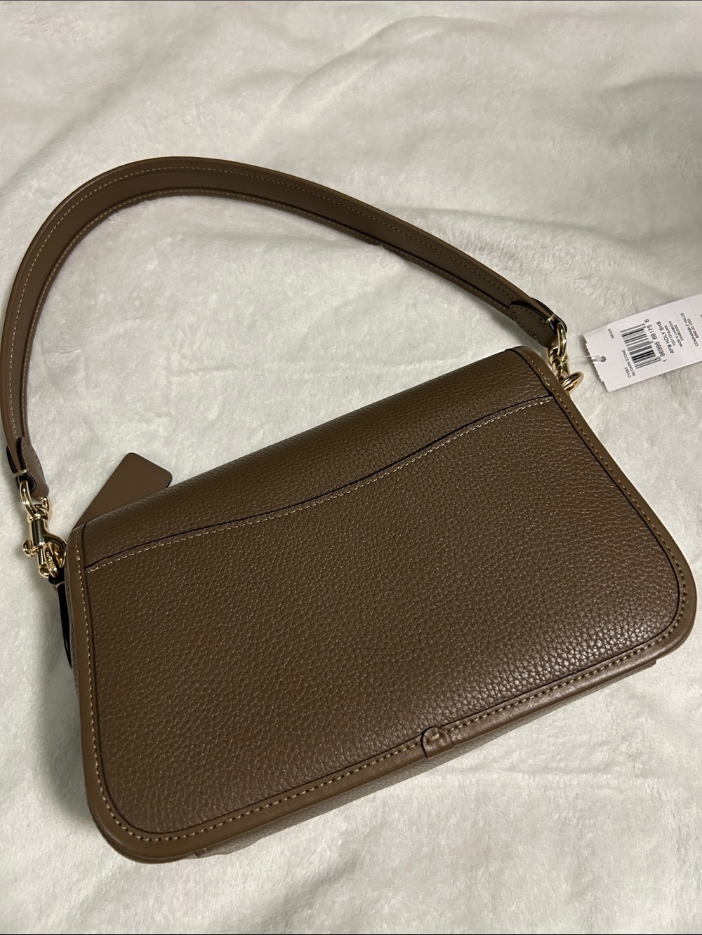 Coach Dark stone Pebble Leather Shoulder Bag with,crossbody strap Gold Hardware - Picture 3 of 3